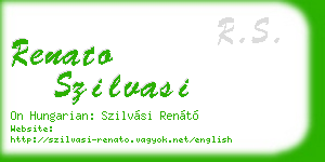 renato szilvasi business card