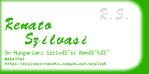 renato szilvasi business card